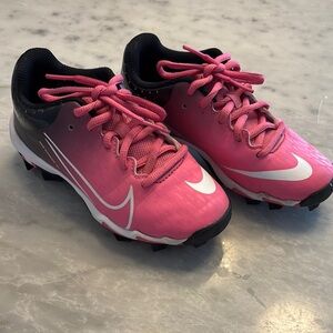 Nike Pink and Black Sneakers with Bold Swoosh